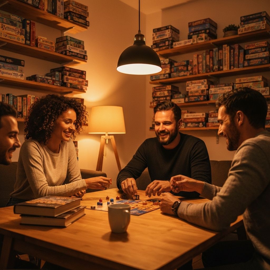 Emberek társasjátékoznak együtt